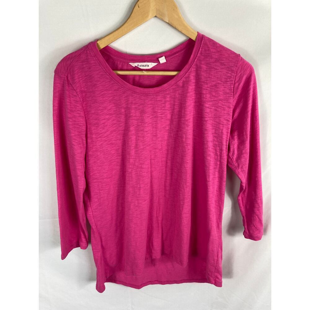 Athleta Asana 3/4 Top in Paradise Pink Size Medium
